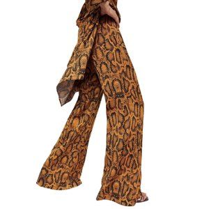 Zara Snakeskin Print Flare Pants